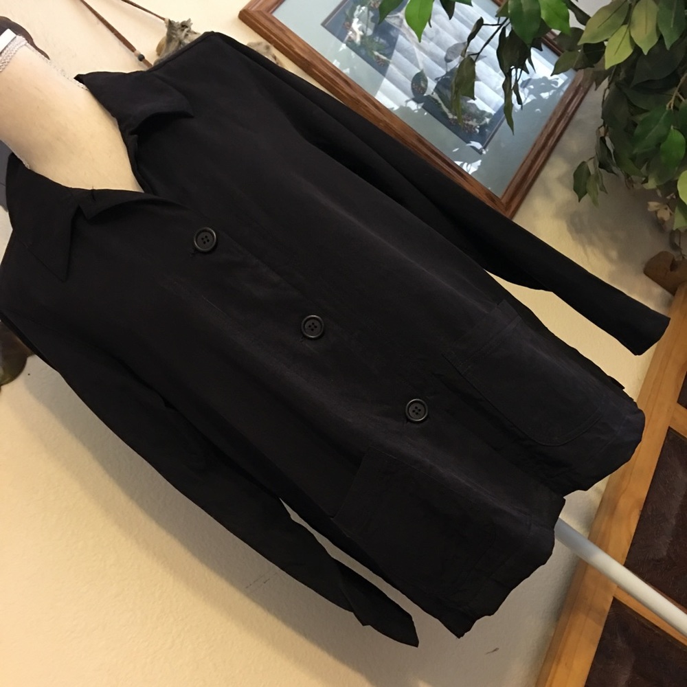 Talbots Black Lightweight Button Front Shirt Nwot - image 2